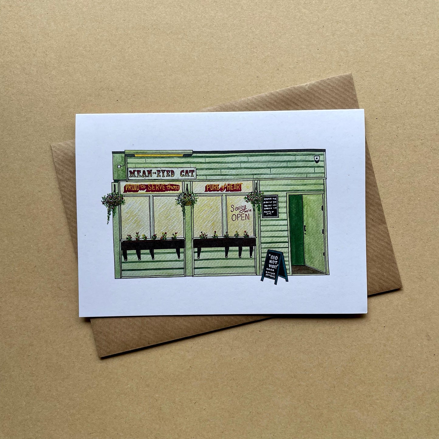The Mean Eyed Cat, Newcastle Upon Tyne Greetings Card