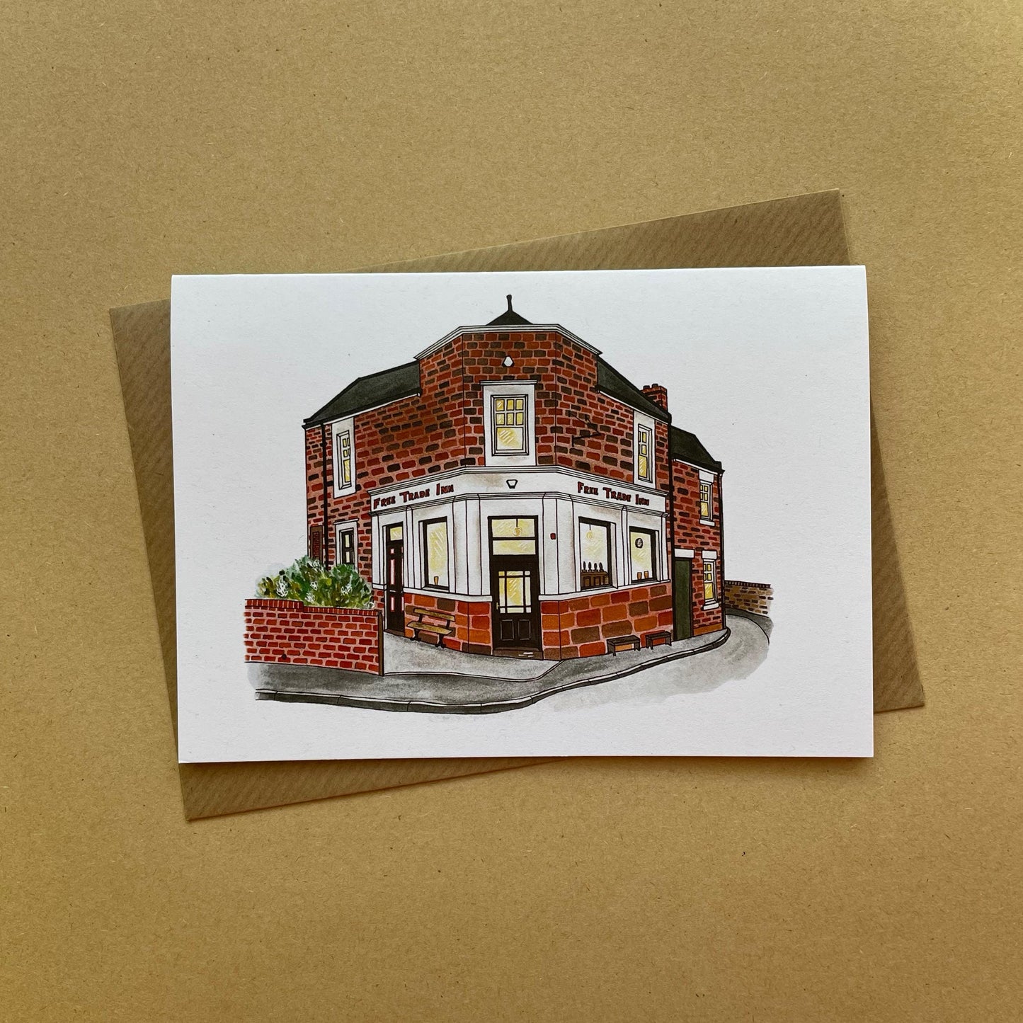 The Free Trade Inn, Ouseburn, Newcastle Upon Tyne Greetings Card