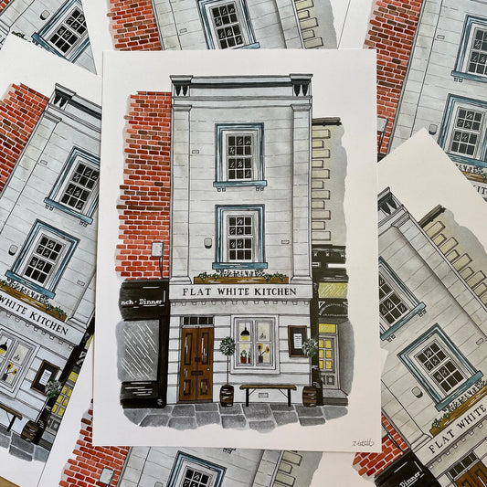 Flat White Kitchen, Durham Art Print