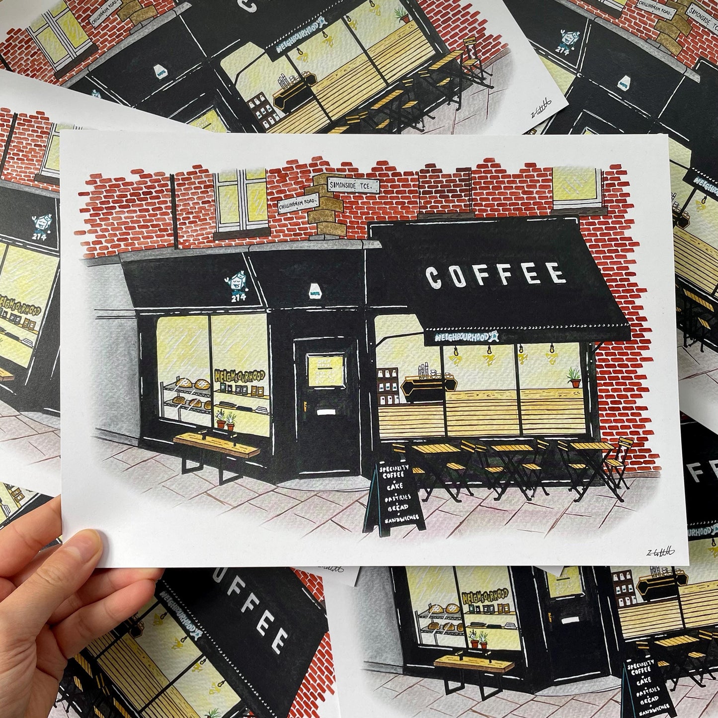 Neighbourhood Coffee, Heaton, Newcastle Upon Tyne Art Print
