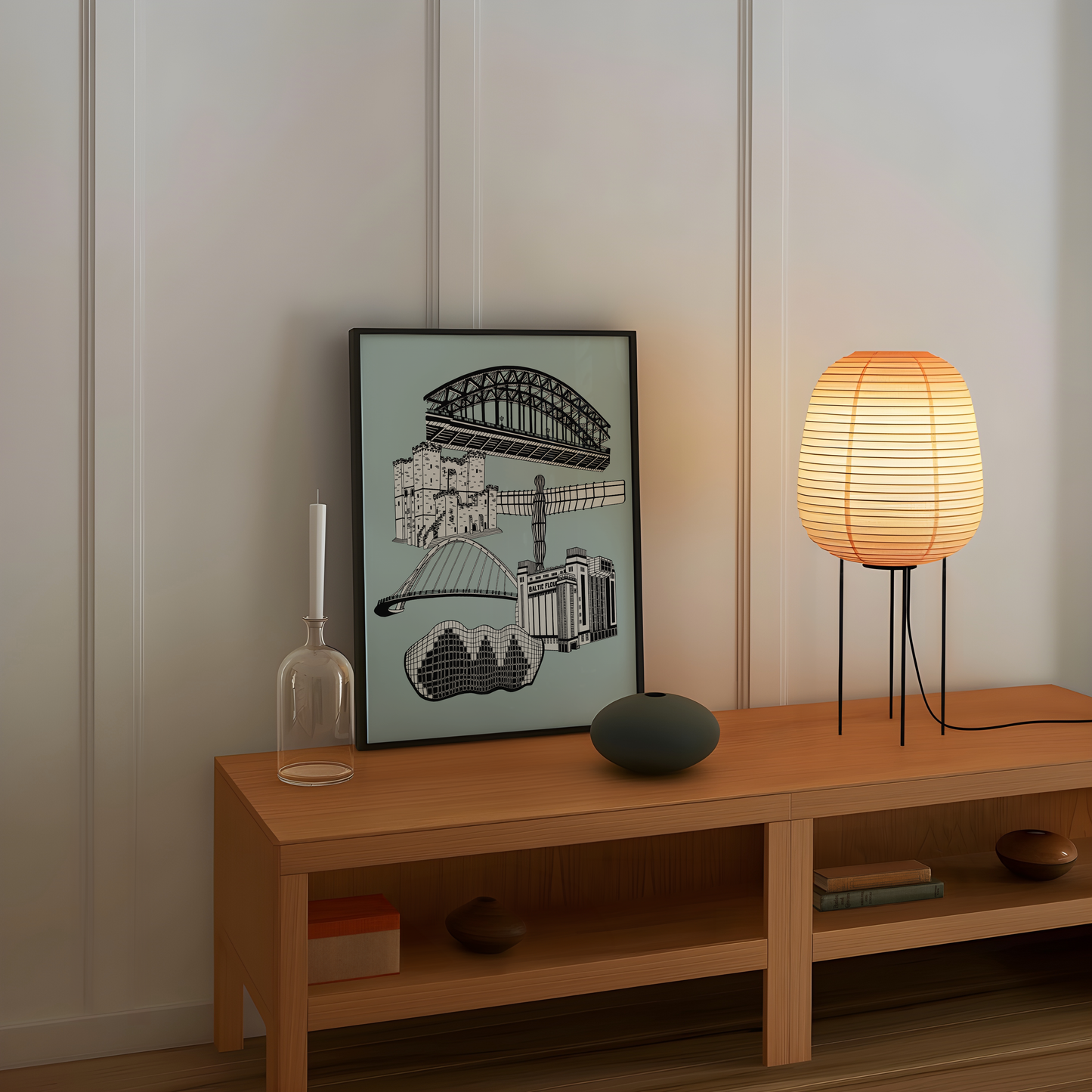 Newcastle Upon Tyne Landmarks Art Print