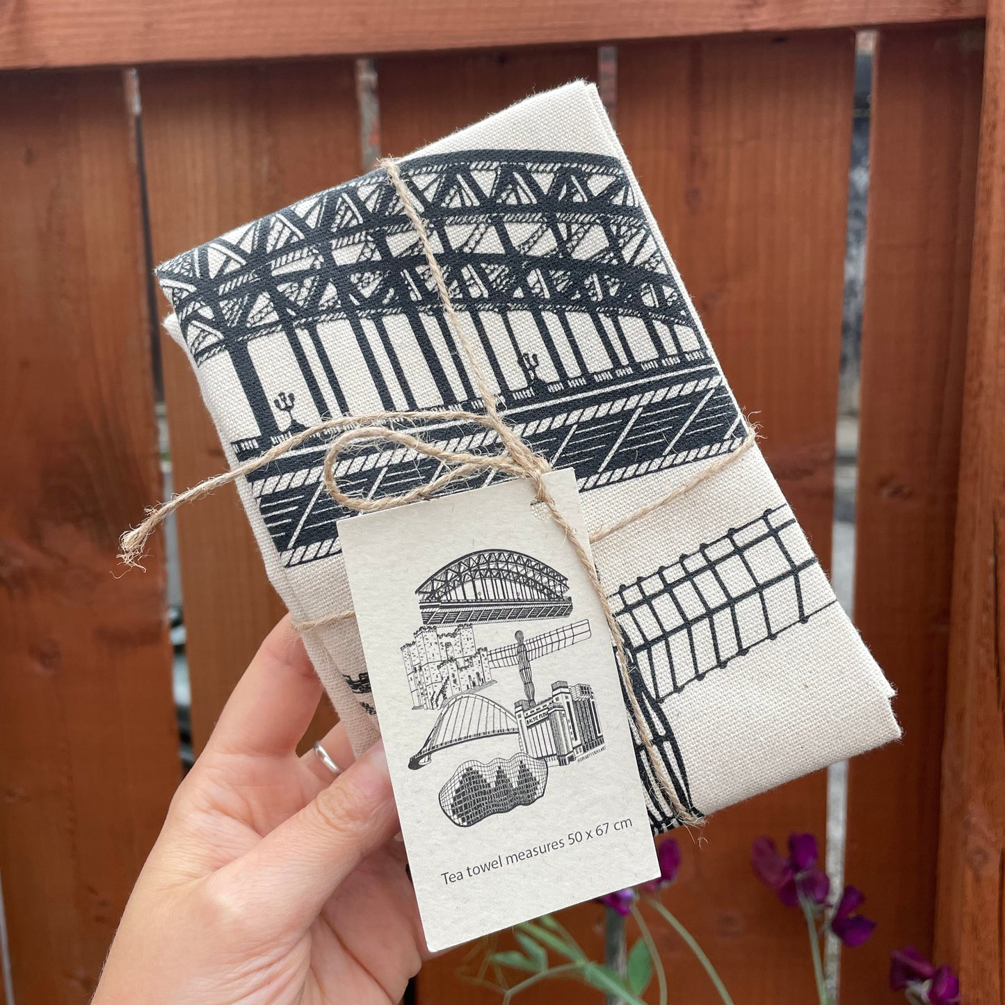 Newcastle Upon Tyne Landmarks Cotton Tea Towel