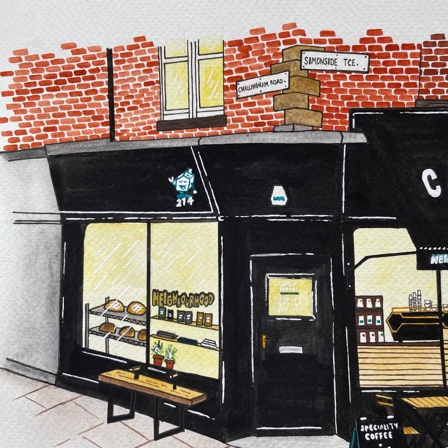 Neighbourhood Coffee, Heaton, Newcastle Upon Tyne Art Print