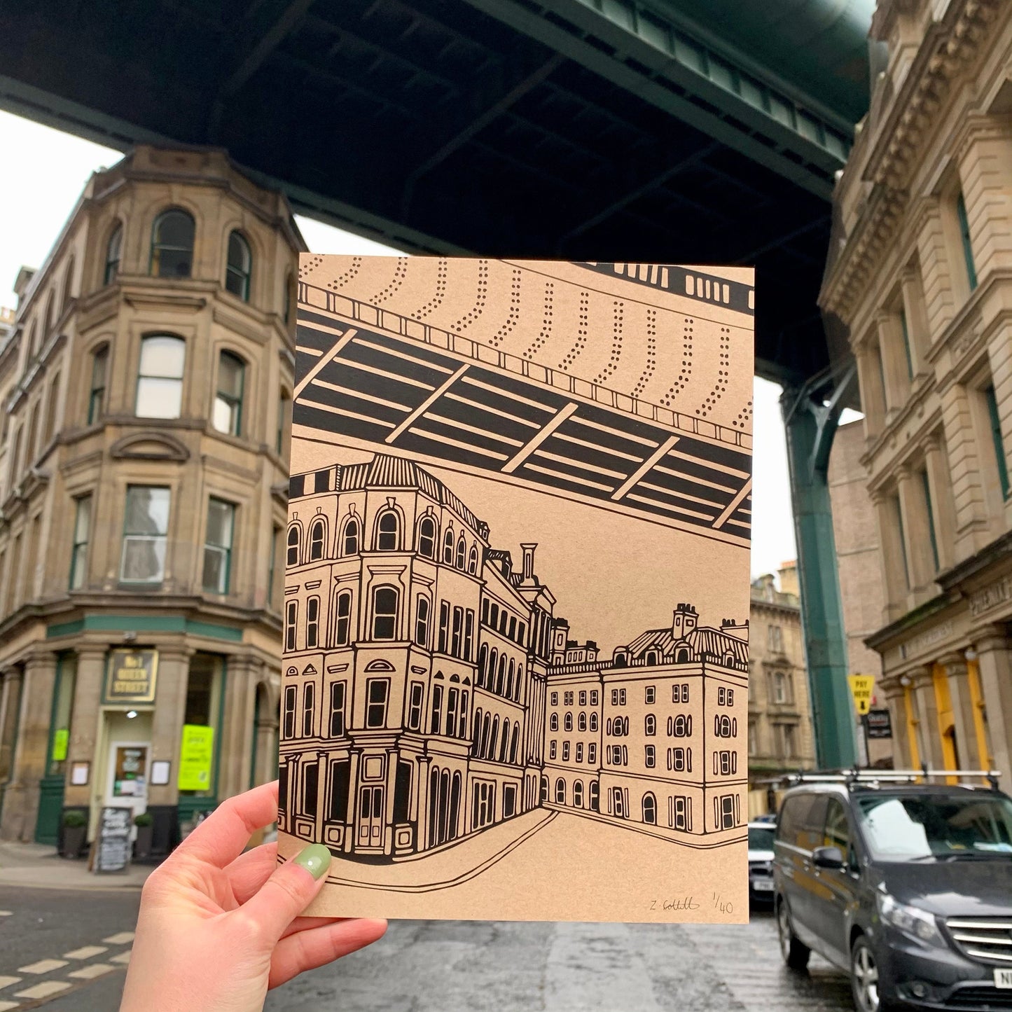 Queen Street, Newcastle Upon Tyne Quayside Art Print