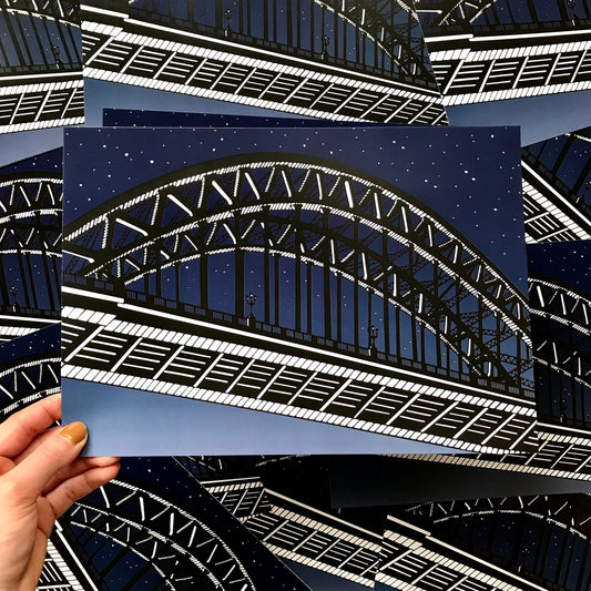 The Tyne Bridge at Christmas, Newcastle Upon Tyne Art Print