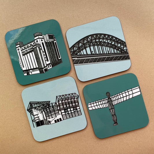 Set of 4 Newcastle Upon Tyne Landmarks Coasters
