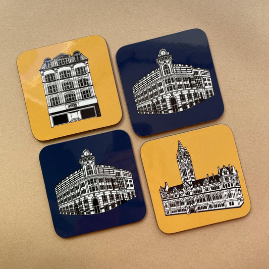 Set of 4 Manchester Landmarks Coasters