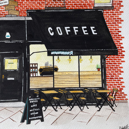 Neighbourhood Coffee, Heaton, Newcastle Upon Tyne Art Print