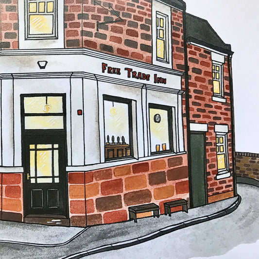 The Free Trade Inn, Ouseburn, Newcastle Upon Tyne Art Print