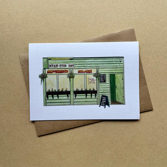 The Mean Eyed Cat, Newcastle Upon Tyne Greetings Card