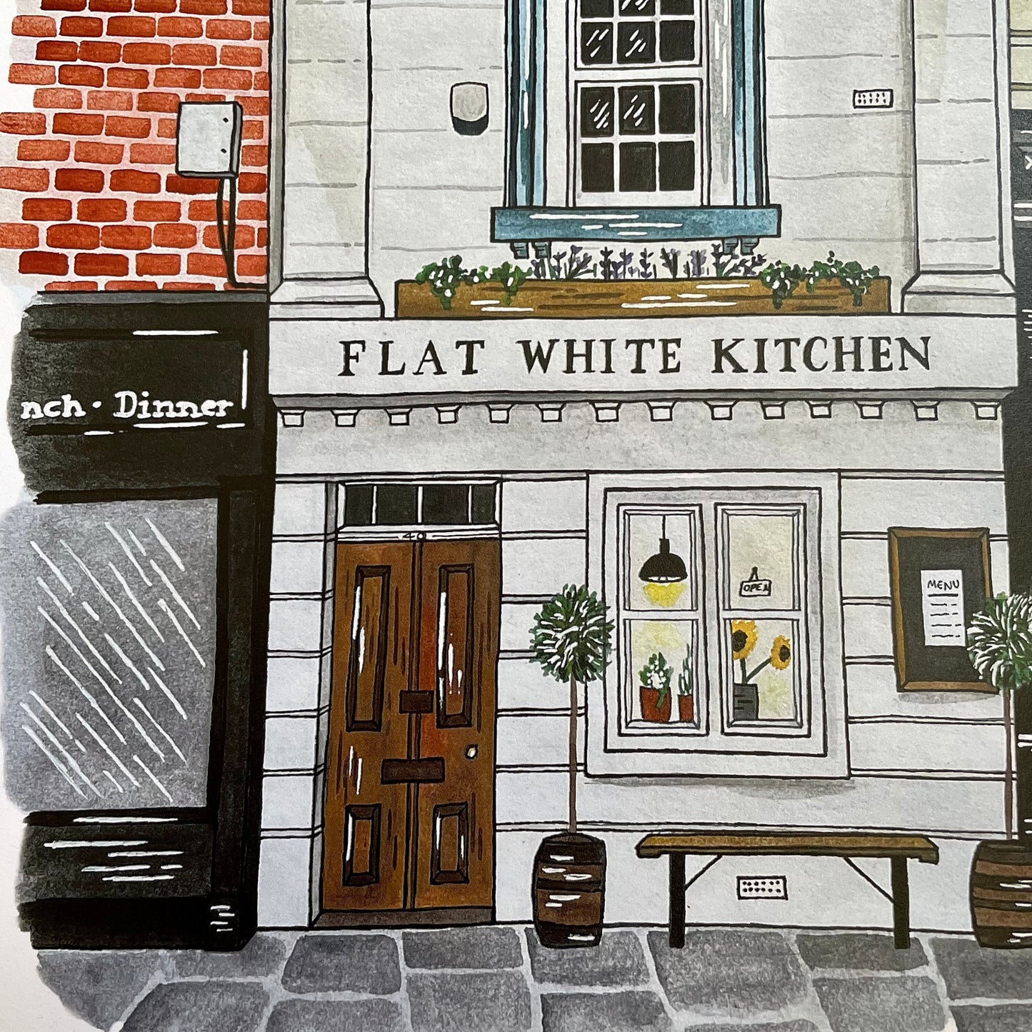 Flat White Kitchen, Durham Art Print