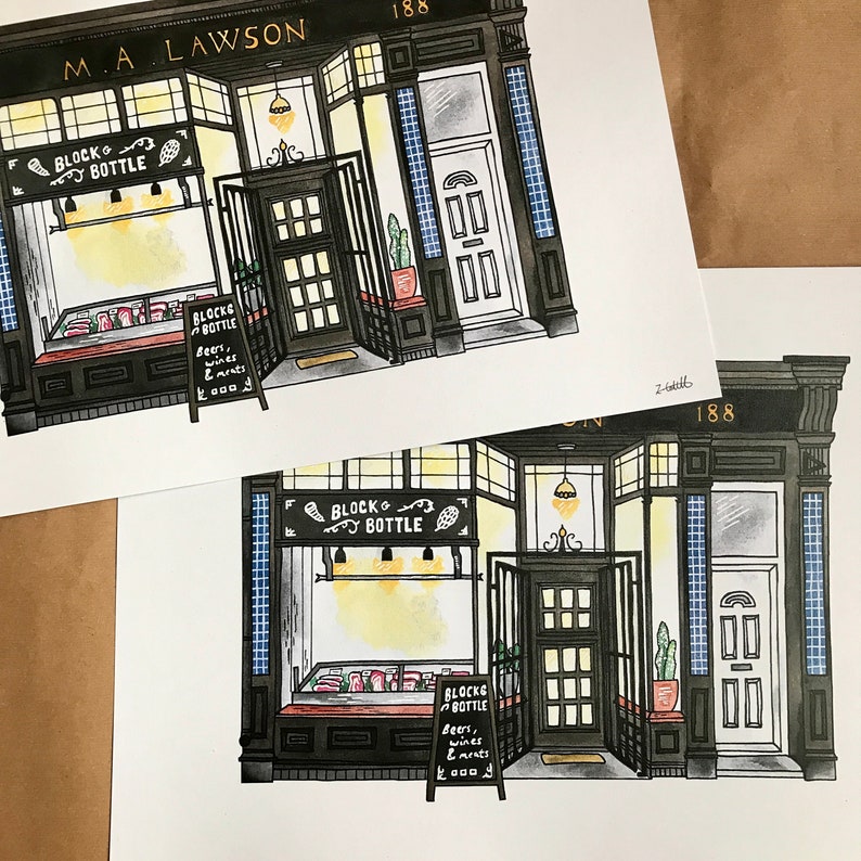 Illustration of Block and Bottle Heaton Newcastle