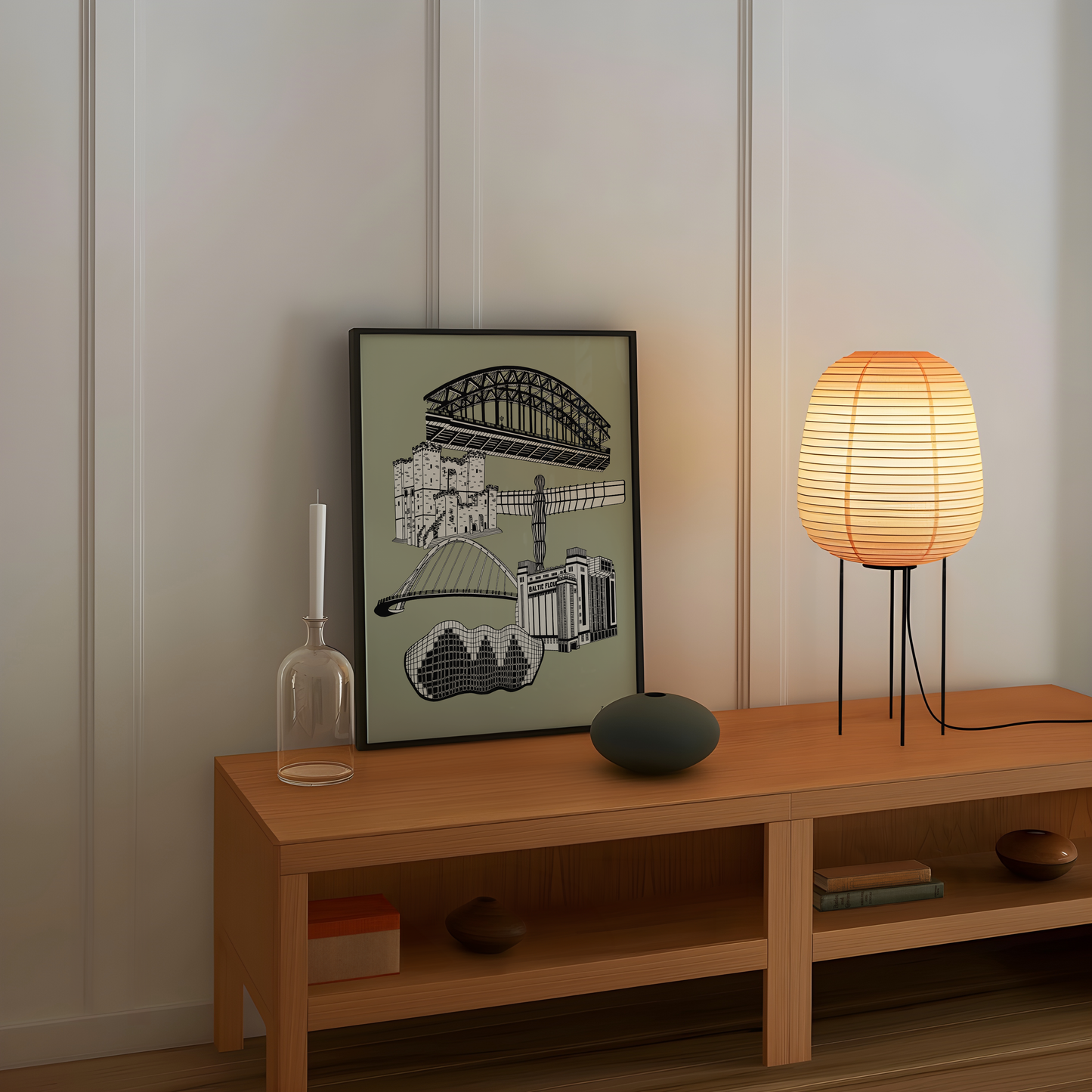 Newcastle Upon Tyne Landmarks Art Print