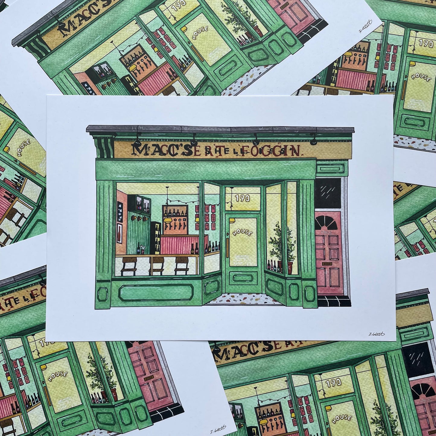 Illustration of House Bar Heaton on a white background