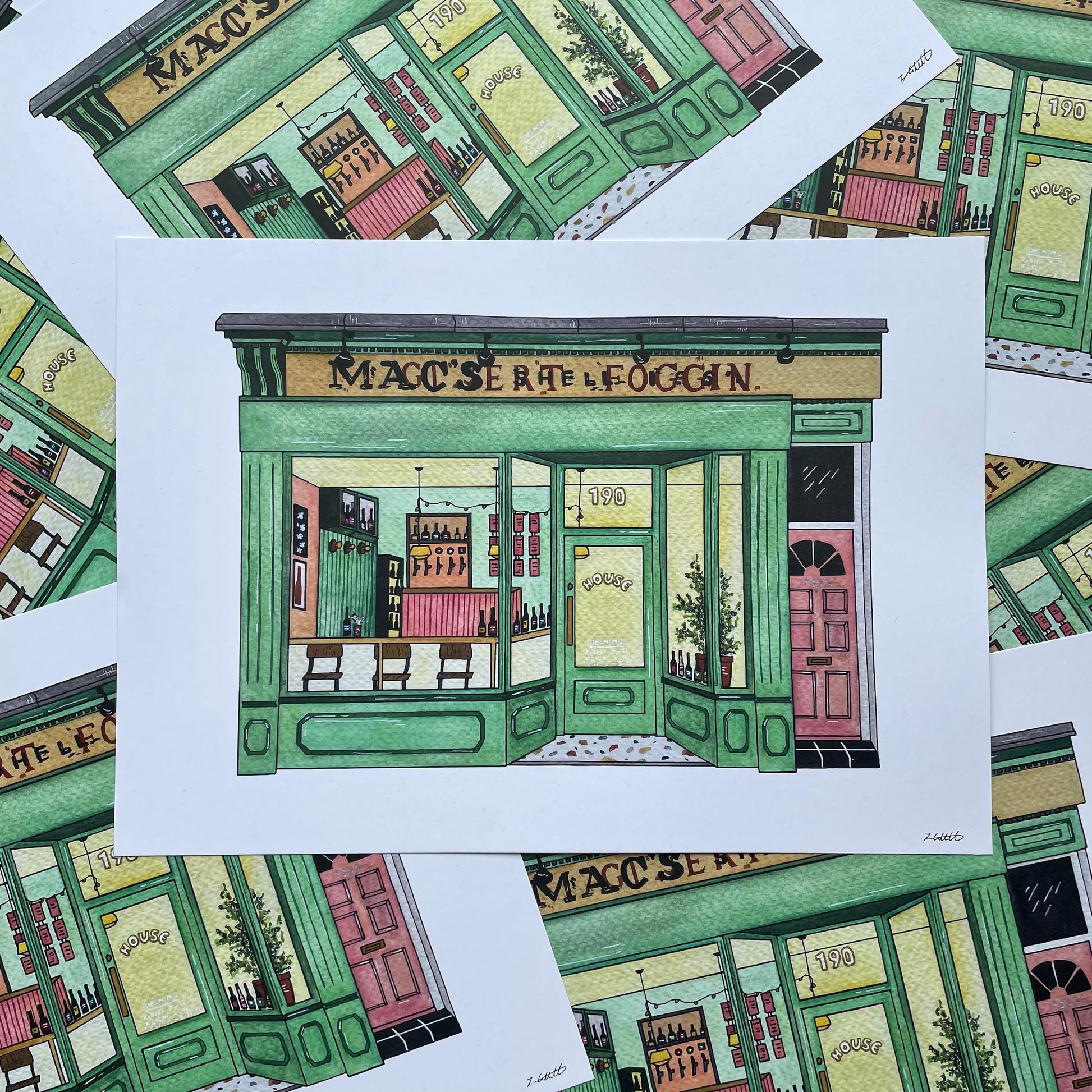 Illustration of House Bar Heaton on a white background