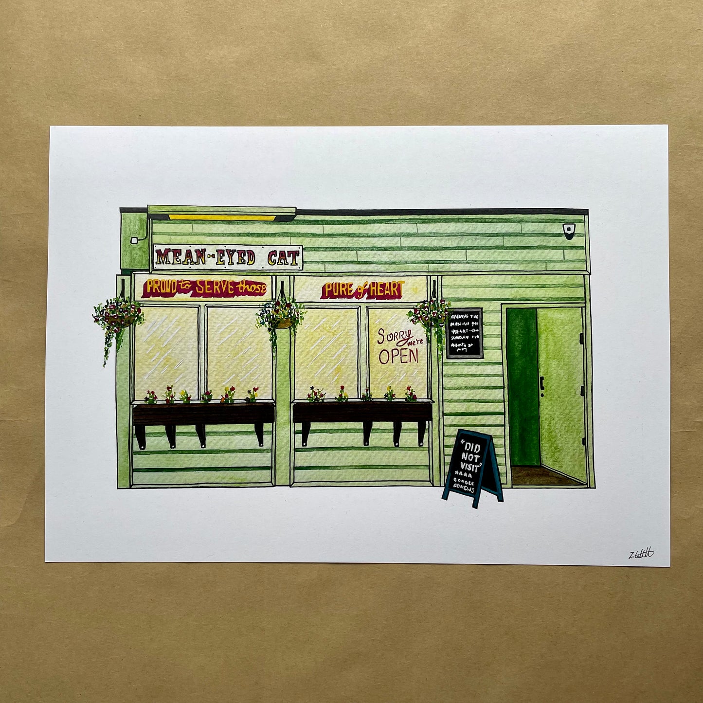 The Mean Eyed Cat, Newcastle Upon Tyne Art Print