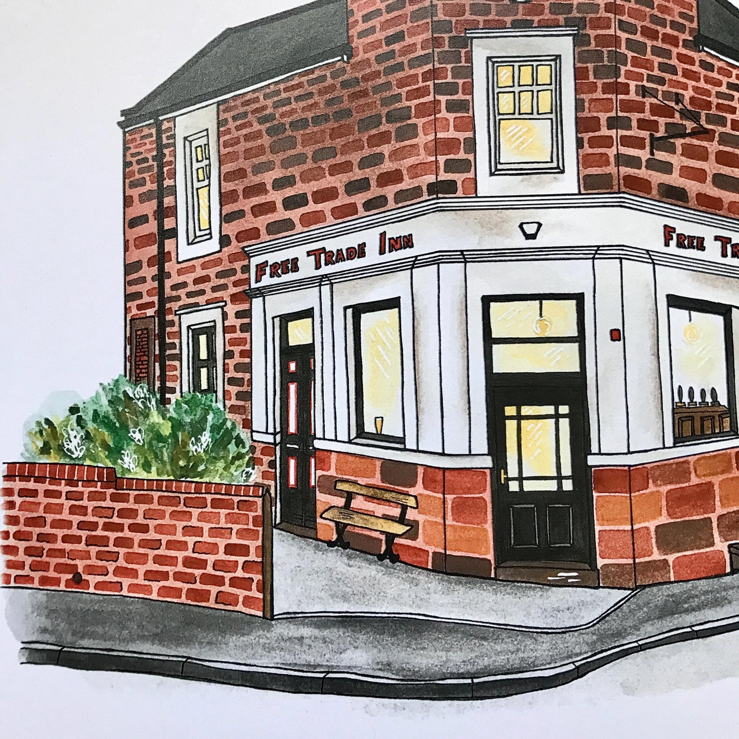 The Free Trade Inn, Ouseburn, Newcastle Upon Tyne Greetings Card