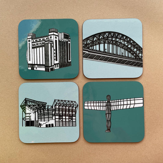 Set of 4 Newcastle Upon Tyne Landmarks Coasters