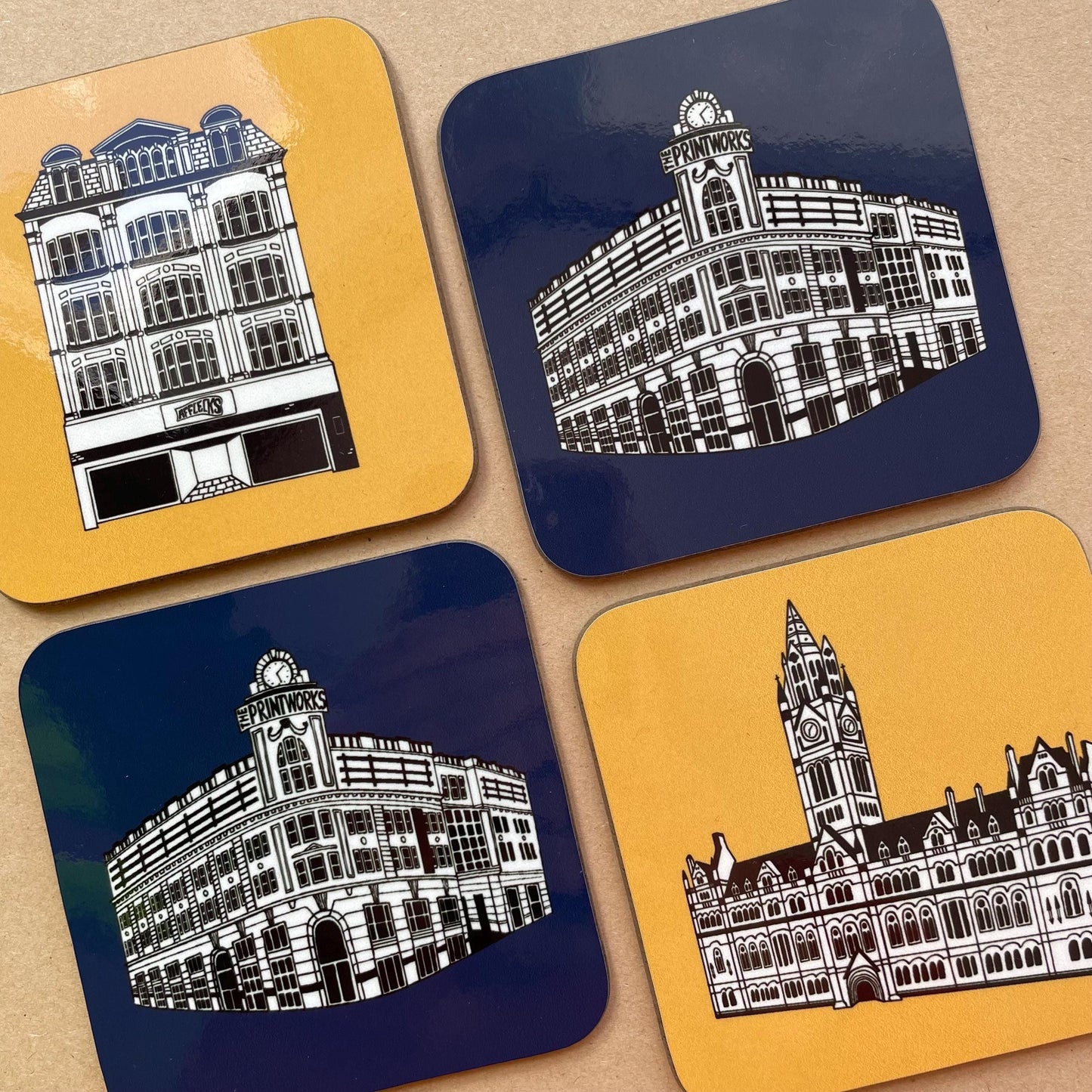 Set of 4 Manchester Landmarks Coasters
